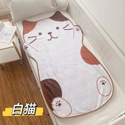 日系可爱猫咪法兰绒毛毯卡通，儿童被子午睡毯学生宿舍空调毯