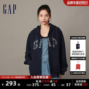 Gap男女装冬季碳素软磨抓绒宽松连帽衫情侣装运动休闲卫衣841214