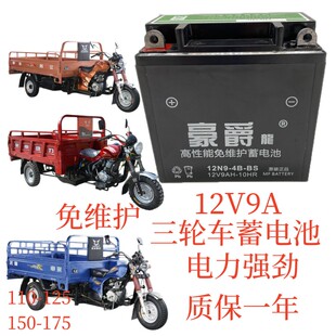 12v9ah摩托车电瓶宗申150福田175隆鑫200三轮车，太子仔125干电池