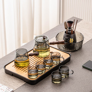 整套玻璃茶具套装家用小型茶盘办公室功夫茶壶，轻奢客厅喝茶泡茶器