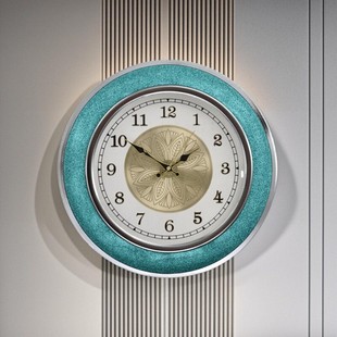 客厅挂钟美式复古静音挂表简约创意，家用装饰壁钟时钟艺术石英钟表