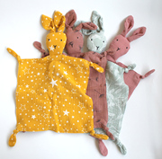 婴儿纯棉安抚巾卡通玩偶兔子双层纱布陪睡玩具宝宝口水巾