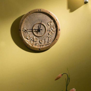 挂钟客厅钟表圆形新中式时钟，装g芯静音机饰家用办公室挂表古典