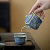 汝窑开片青花陶瓷茶壶防烫泡茶器日式禅意手抓壶大容量过滤泡茶壶