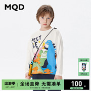 MQD童装儿童卡通长袖T恤24春季纯棉宽松打底衫男女童上衣