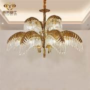 法式全铜吊灯欧式客厅卧室餐厅水晶灯奢华别墅复式楼创意宫廷灯具