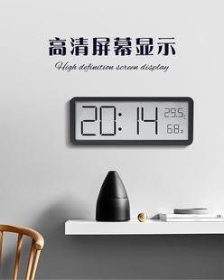 创意简约大屏数字时钟客厅电视柜，桌面摆台式温湿度钟磁吸冰箱钟表