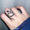 「蛇之舞」海蓝色托帕石灵蛇，开口戒指独特小众，设计感冷淡风指环