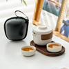 陶瓷旅行茶具小套装便携式随身快客杯户外露营旅游泡茶壶一壶二杯