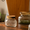 复古玻璃乌檀木密封罐浮雕，厨房储物罐食品咖啡豆，收纳防潮茶叶