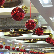圣诞球圣诞树装饰大号亮光球电镀，球彩球吊球商场酒吧吊顶美陈装饰