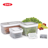 OXO果蔬保鲜盒蔬菜水果储存盒延长保存冰箱收纳盒带盖密封储物盒