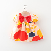 女宝宝裙子0-2-3岁4女童夏装1婴儿红色衣服洋气6个月女童公主裙