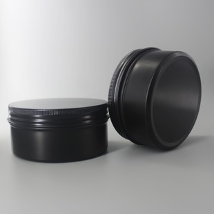 广口200克双面黑色螺纹铝盒旋转盖子喜糖茶叶食品级密封铝罐