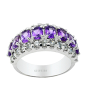 贵菲尔珠宝        925银紫水晶戒指