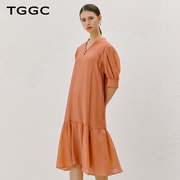 TGGC/台绣连衣裙2024夏季洋气减龄高级感显瘦国风A字女装裙子