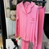 芭比粉色纯棉莫代尔，睡衣女款春秋夏天季，2024长袖薄套装家居服
