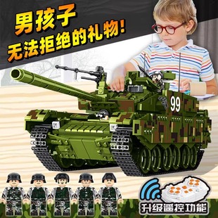 军事系列大型坦克模型男孩装甲儿童积木益智拼装玩具乐高2024