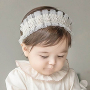 婴儿蕾丝发带护囟门女宝宝头围发箍可爱超萌宝宝周岁卤门头花公主