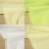 日本进口浅黄嫩绿纯白色轻薄加捻雪纺布料中透连衣裙衬衣面料