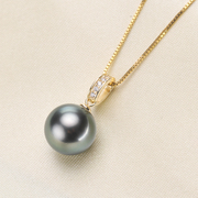diy珍珠配件s925银，天然珍珠吊坠，精致款空托坠女配8-10mm圆椭珠