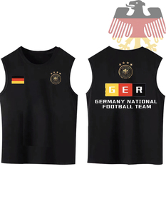 德国队世界杯欧洲杯德意志日耳曼足球迷服背心男女宽松无袖运动T