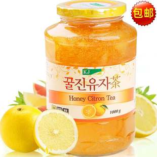 新货韩国进口KJ蜂蜜柚子茶 冲饮国际水果茶1000g/瓶1KG