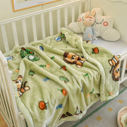 卡通拉舍尔儿童毛毯加厚牛奶绒宝宝盖毯婴儿午睡毯幼儿园小毯子冬