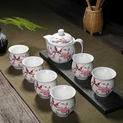 高端轻奢景德镇青花功夫茶具陶瓷套装家用茶壶双层茶杯 办公