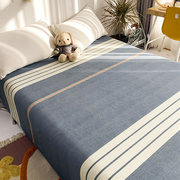 北欧全棉床单单件双人，1.5米简约条纹纯棉宿舍，三件套1.2m单人被单