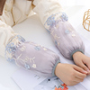韩版成人袖套女蕾丝刺绣羽绒服，短款学生防污可爱护袖双层网纱套袖