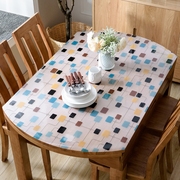 椭圆形桌布台布西餐桌布塑料桌罩餐垫，防水防油可擦洗伸缩折叠桌布