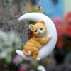 花园装饰 庭院摆件树上装饰吊件创意动物小猫挂件树脂小兔子摆件