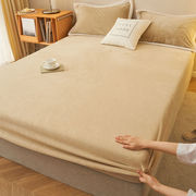 直供珊瑚绒床笠床单冬季加绒牛奶，绒款床罩单件，1.8米2米床垫保护套