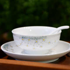 鹿临溪 景德镇陶瓷餐具手绘釉下彩高温瓷米饭碗新中式田园家用碗