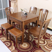 水曲柳餐桌伸缩小户型方形，折叠餐桌椅组合现代简约原木正方形餐桌