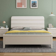 实木床现代简约1.5米1.8m双人主，卧婚床3小户型小床白色单人床1米2