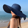海边度假沙滩帽子女夏季防晒防紫外线超大檐遮阳帽草帽出游太阳帽