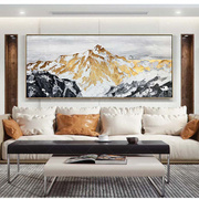 纯手绘油画轻奢金箔抽象肌理背靠金山床头客厅沙发背景墙装饰挂画