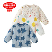 婴儿棉袄秋冬夹棉棉衣薄棉外套，0-2岁男女宝宝单件上衣小童打底衣