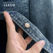 LUUD 怀旧洗水复古夹克经典蓝色牛仔外套美式休闲男士翻领上