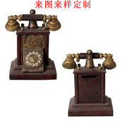 树脂工艺品 复古电话模型创意旧电话家居装饰品摆件 来图定制