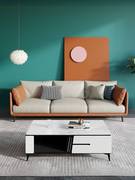 左右沙发意式科技布艺沙发，组合现代简约网红轻奢大小户型客厅实木