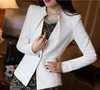 韩版春秋时尚通勤OL白色一粒扣简约百搭长袖小西装外套女suit
