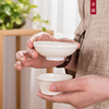 新观造手工描金白瓷套组简约家用陶瓷盖碗泡茶壶整套功夫茶具套品