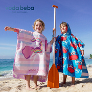 vodabeba儿童浴袍吸水速干浴巾斗篷游泳专用沙滩巾女童男童宝宝
