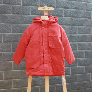 S-ZR系列130冬装 品牌折扣童装/儿童羽绒服外套带帽31211橙红