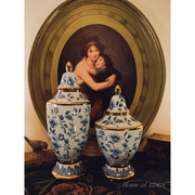 omeofee弗劳尔-法式怀旧古青花瓷装饰器皿，&花瓶&摆件