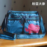 minigirl女斜跨包单肩包休闲软包防水轻便尼龙旅行妈咪包迷你(包迷你)女孩