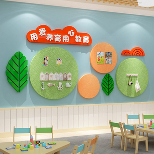 幼儿园文化墙面装饰公告栏毛毡作品展示贴环境创主题布置材料走廊